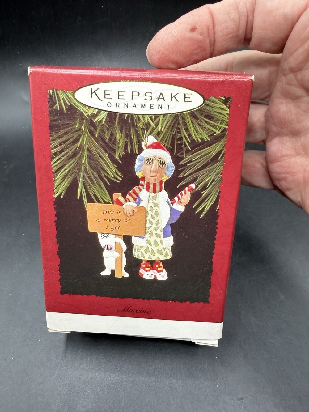 Vtg 1996 Hallmark Christmas Ornament Maxine This Is As Merry As I Get MIB! -31D
